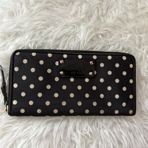 Kate Spade polka dot zip-around large wallet